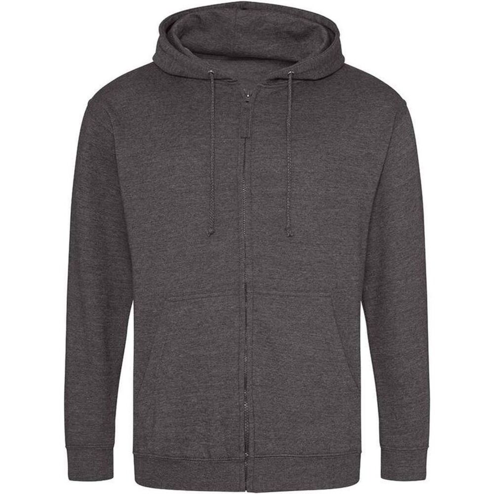 Awdis Mens Full Zip Hoodie / Charcoal